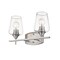 Z-Lite Joliet 2 Light Vanity, Brushed Nickel & Clear 473-2V-BN - alternate 2